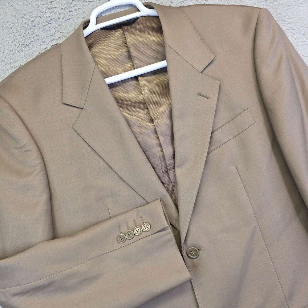 Mizanni Suit Jacket Mens 40L Beige Super 150s Wool Two Button Blazer Sports Coat
